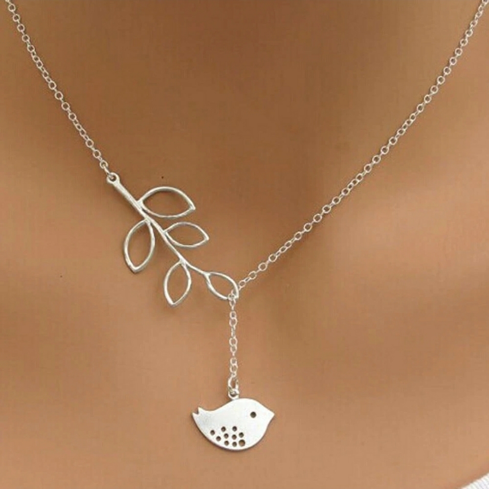 New Leafed Fish-Bird Silver Necklace